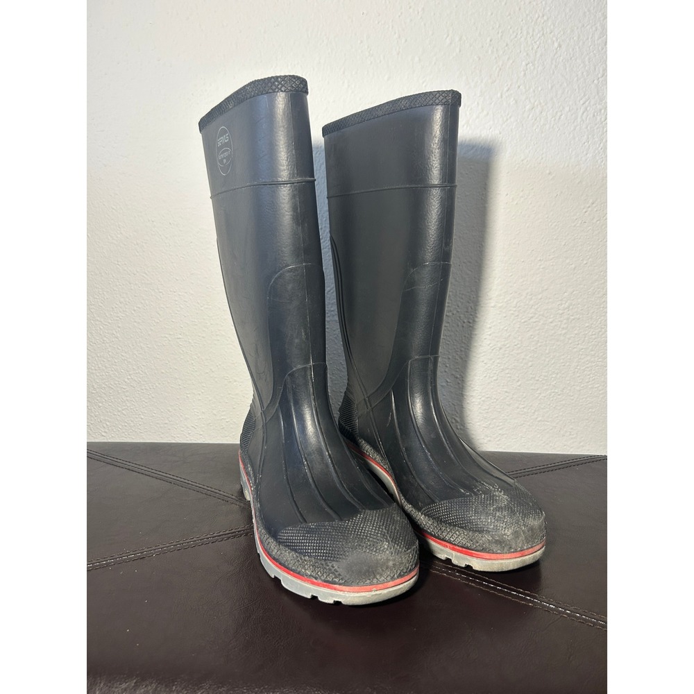Servus Mens Black Rubber Work Boots ASTM F2892-18 EH Waterproof Size 8